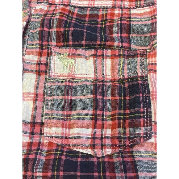 Abercrombie & Fitch Plaid Button-Up Shirt Pink Blue M Flannel Western Wear - Picture 2 of 11